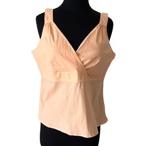 Axcess Stretch Peach Orange V Neck Tank Top Size 16